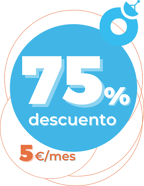 75% de descuento 5€/mes